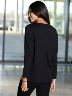 Langarmshirt mit Kontrast-Einsätzen