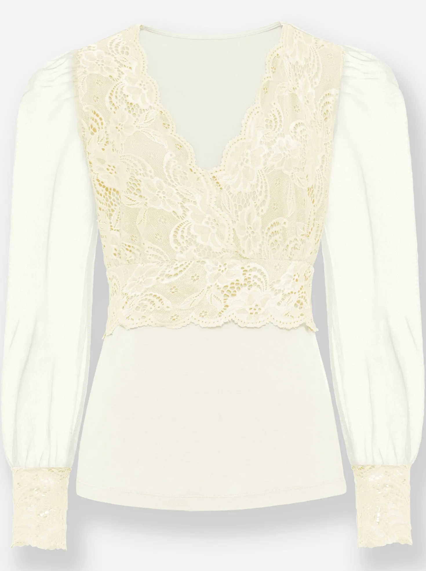 Langarmshirt mit transparenten Ärmeln