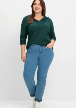 Langarmshirt mit V-Ausschnitt