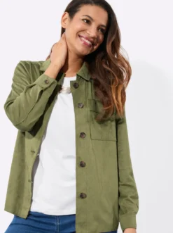 Lederimitat-Blazer mit Schultersattel