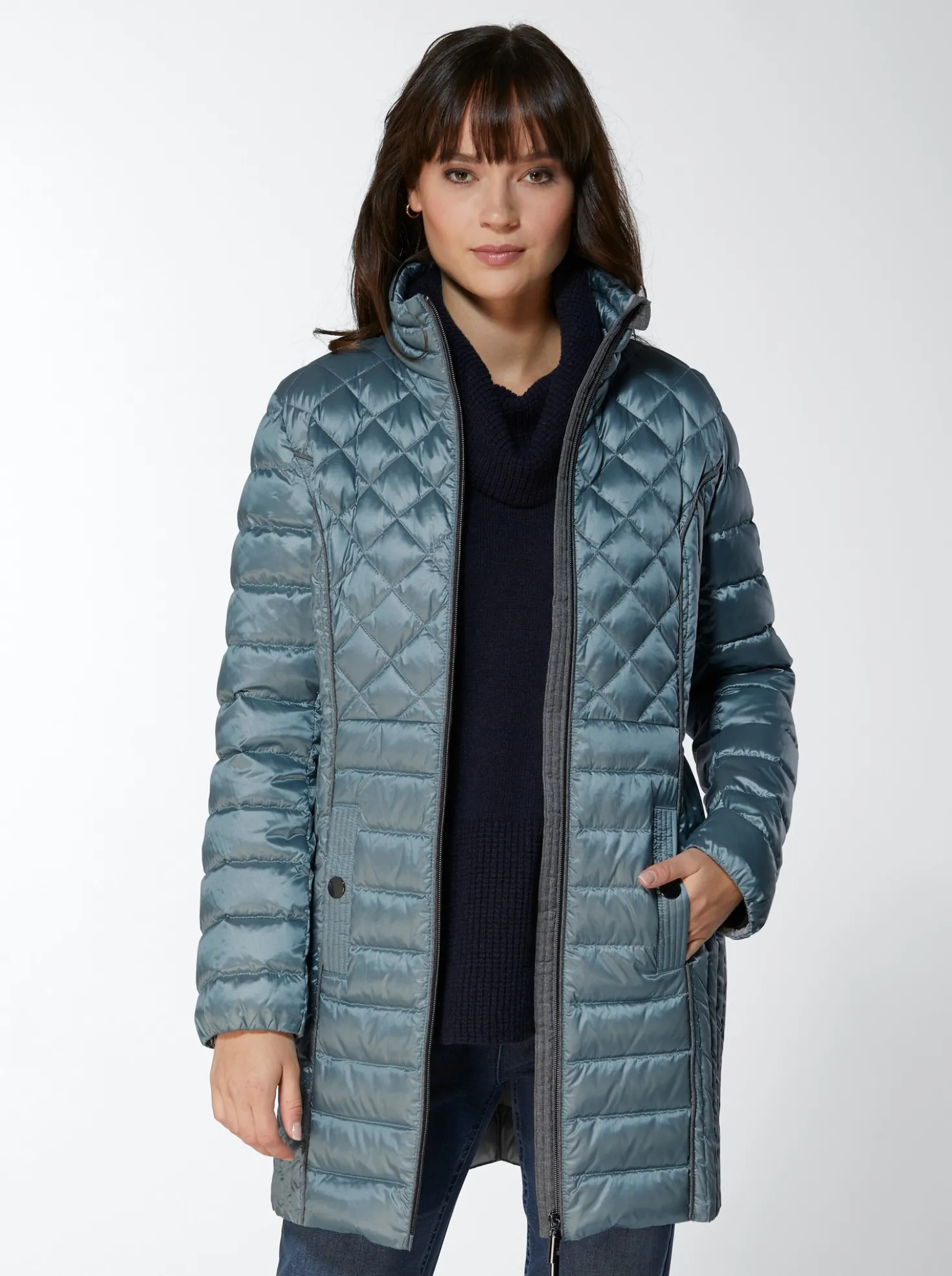 Leichtdaunenjacke im Steppmuster-Mix