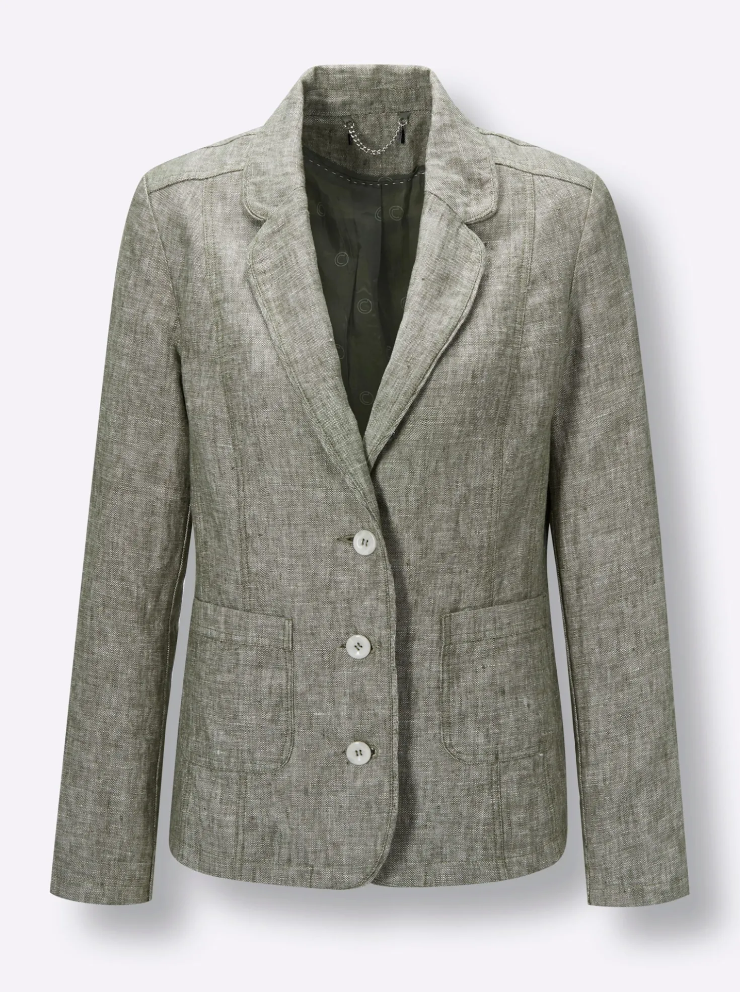 Leinenblazer mit Reverskragen