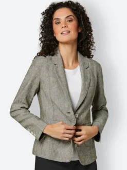 Leinenblazer mit Reverskragen