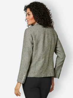 Leinenblazer mit Reverskragen