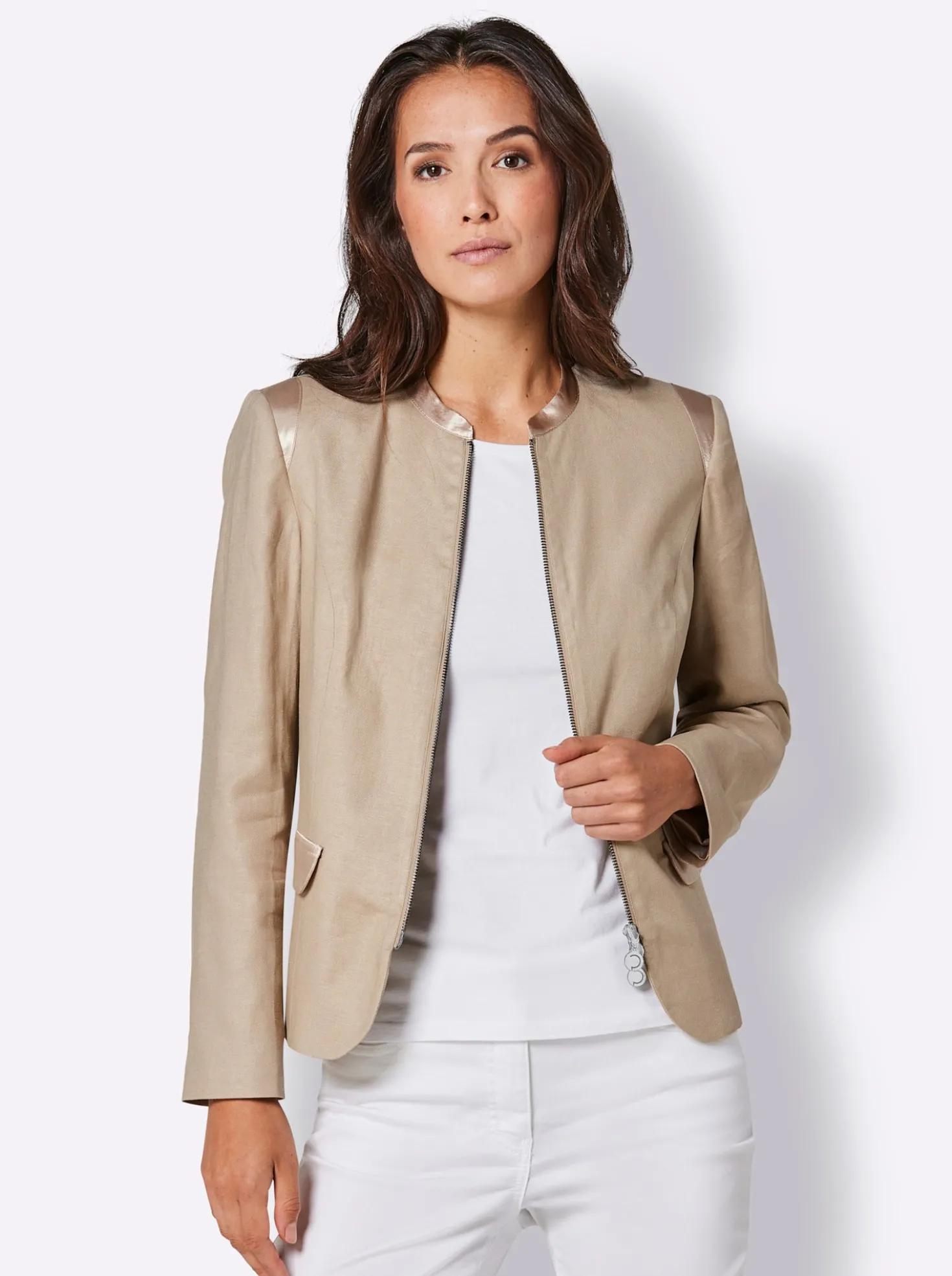 Leinenblazer mit Viskose-Futter