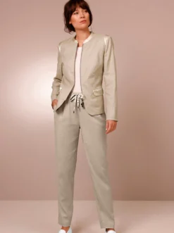 Leinenblazer mit Viskose-Futter