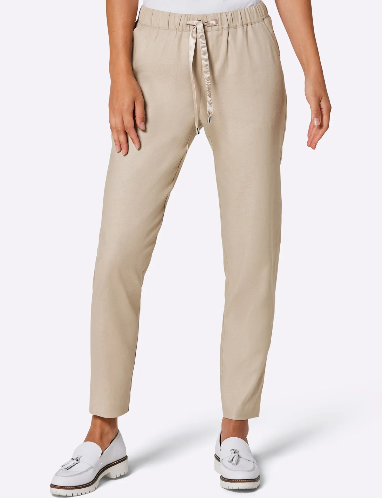 Leinenhose in Jogpant-Form