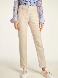 Leinenhose mit Längsnähten