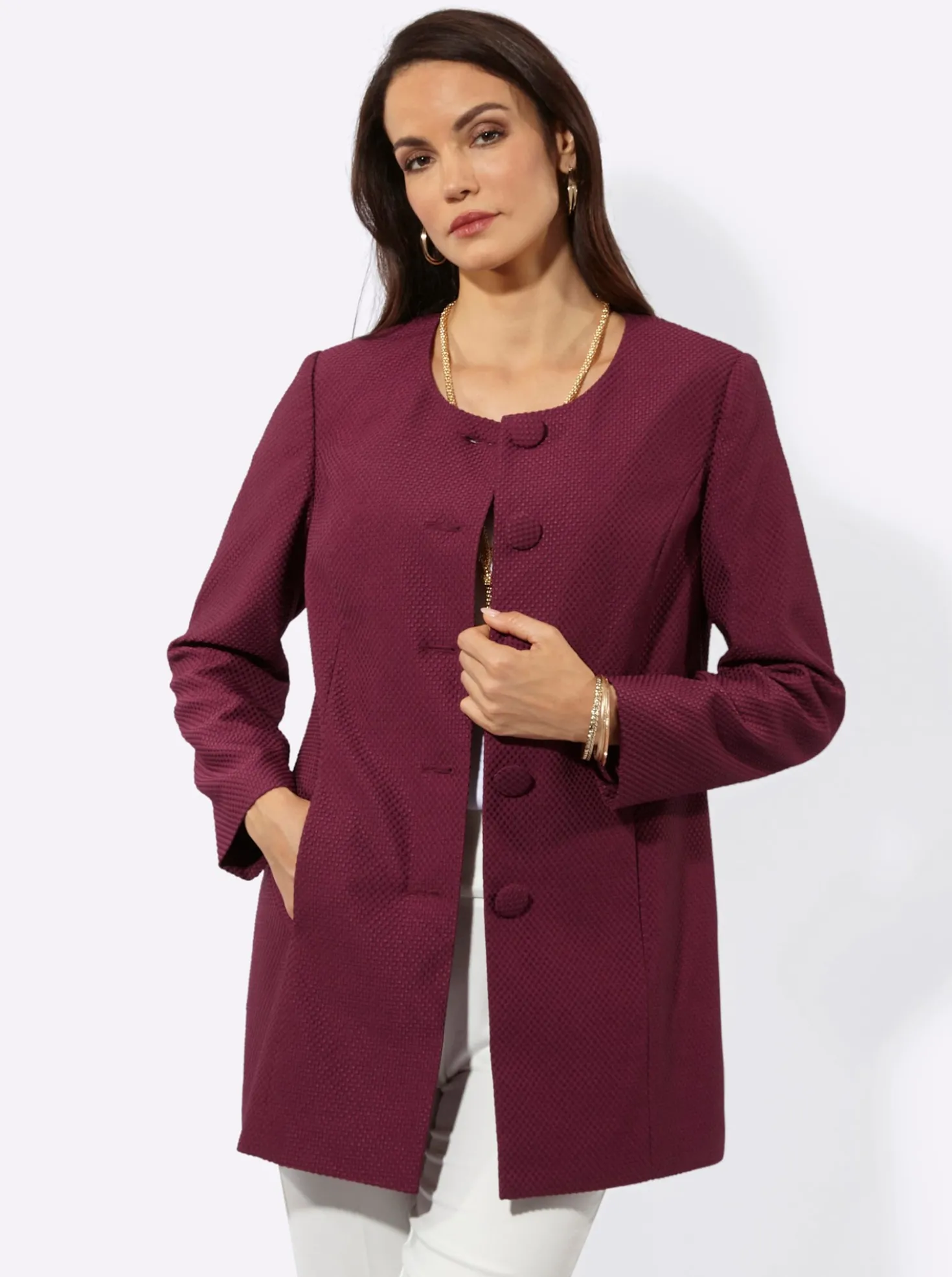 Longblazer mit Nahttaschen