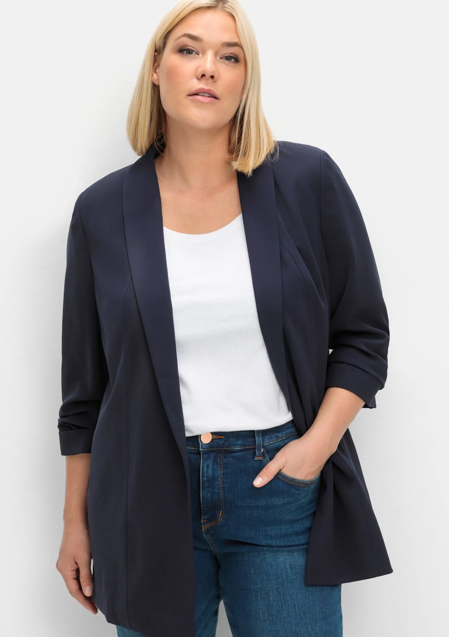 Longblazer mit Schalkragen
