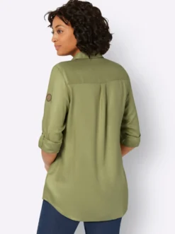 Longbluse aus reiner Viskose