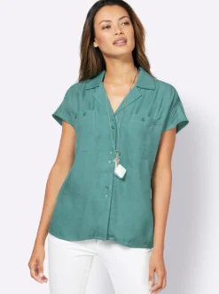 Longbluse in Oversize-Form, 100% Viskose