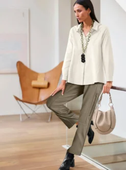 Longbluse in weiter A-Linie