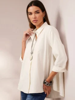 Longbluse in weiter A-Linie