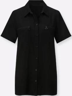 Longbluse mit langen Seitenschlitzen