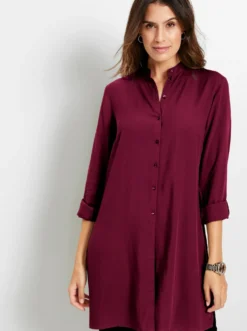 Longbluse mit langen Seitenschlitzen