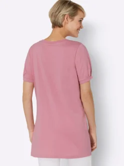 Longshirt mit gerafftem Ausschnitt