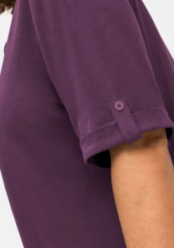 Longshirt mit geschlitztem Ausschnitt