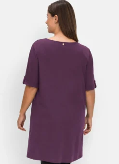 Longshirt mit geschlitztem Ausschnitt