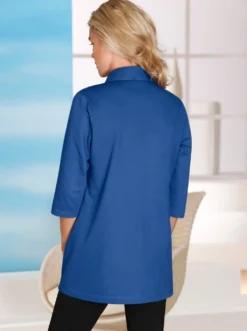 Longshirt mit kurzer Knopfleiste