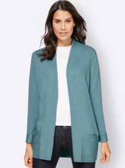 Longstrickjacke mit Schalkragen