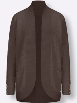 Longstrickjacke mit Struktur-Muster