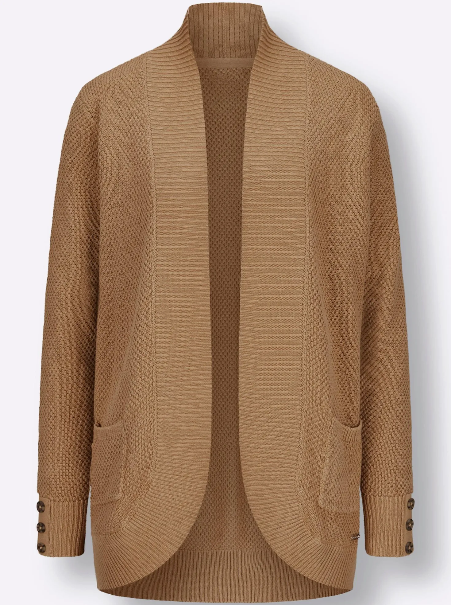 Longstrickjacke mit Struktur-Muster