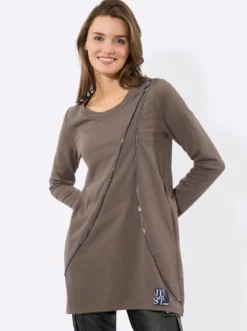Longsweatshirt mit Zierreißverschluss