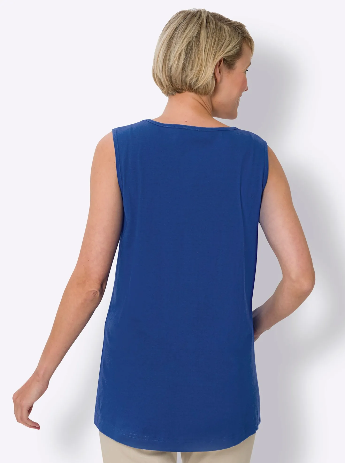 Longtop mit abgerundetem Saum