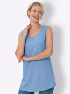 Longtop mit abgerundetem Saum