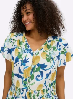 Maxikleid mit breitem Smokbund
