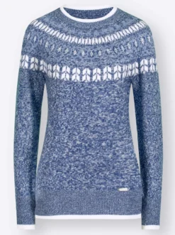 Norwegerpullover mit breiten Rippbündchen