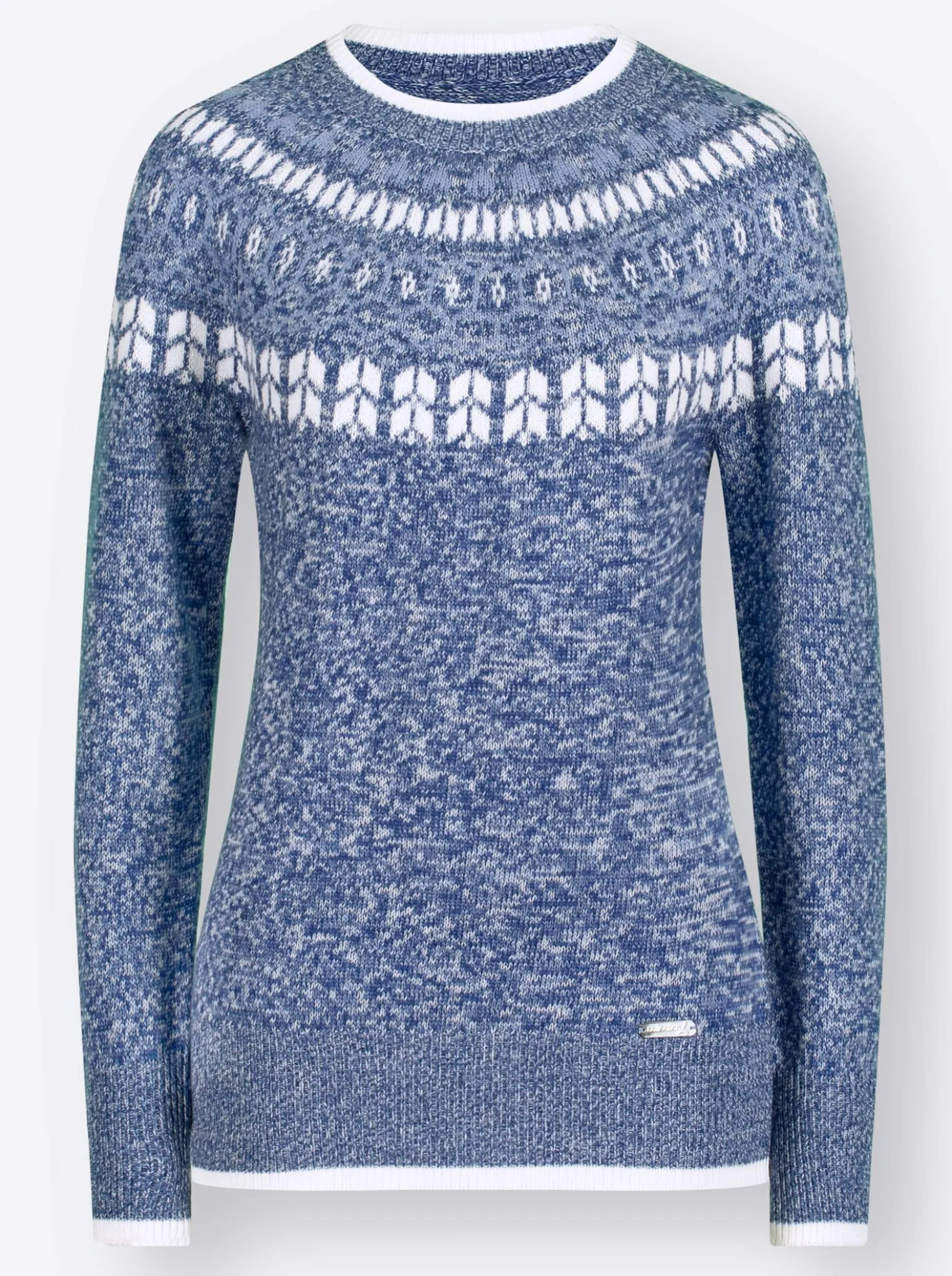 Norwegerpullover mit breiten Rippbündchen