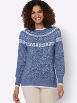 Norwegerpullover mit breiten Rippbündchen