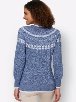 Norwegerpullover mit breiten Rippbündchen