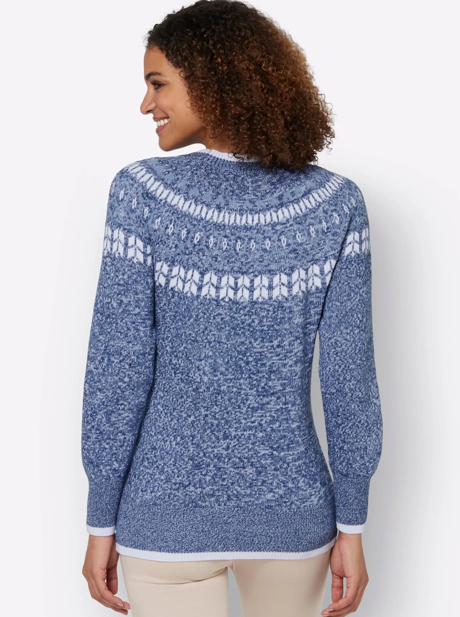 Norwegerpullover mit breiten Rippbündchen