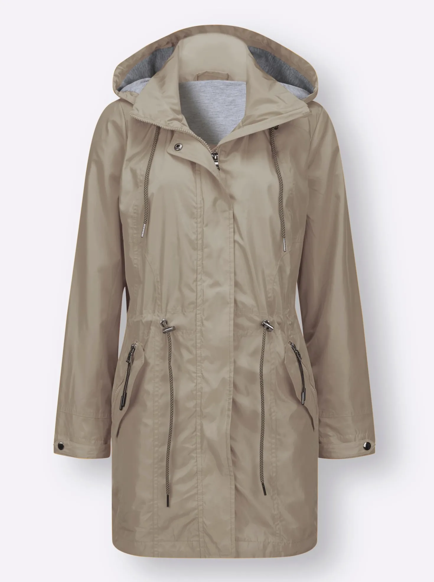 Parka mit Jerseyfutter in Melange-Optik