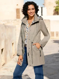 Parka mit Jerseyfutter in Melange-Optik