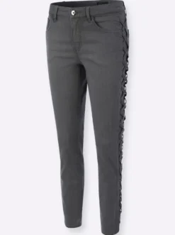 5-Pocket-Jeans mit Bändchen-Verzierung seitlich