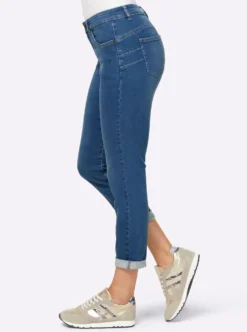 5-Pocket-Jeans mit fixiertem Umschlag