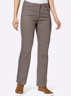 5-Pocket-Jeans mit Flechtverzierung an den Seiten