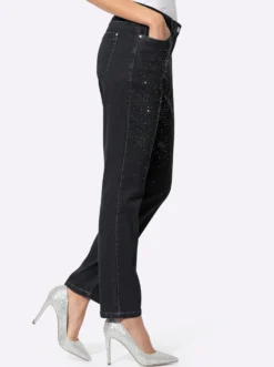 5-Pocket-Jeans mit Glitzersteinchen