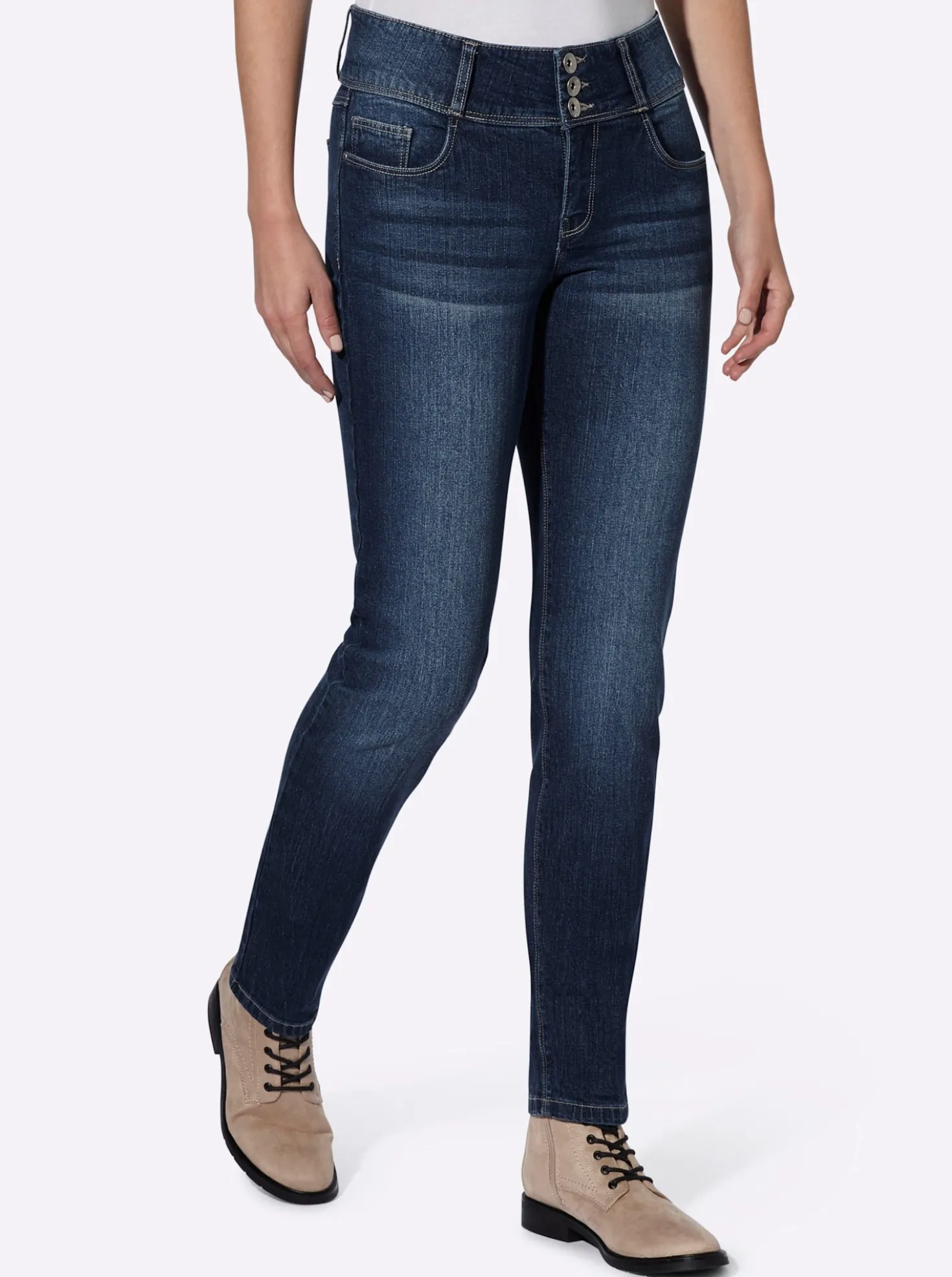 5-Pocket-Jeans mit hohem Bund