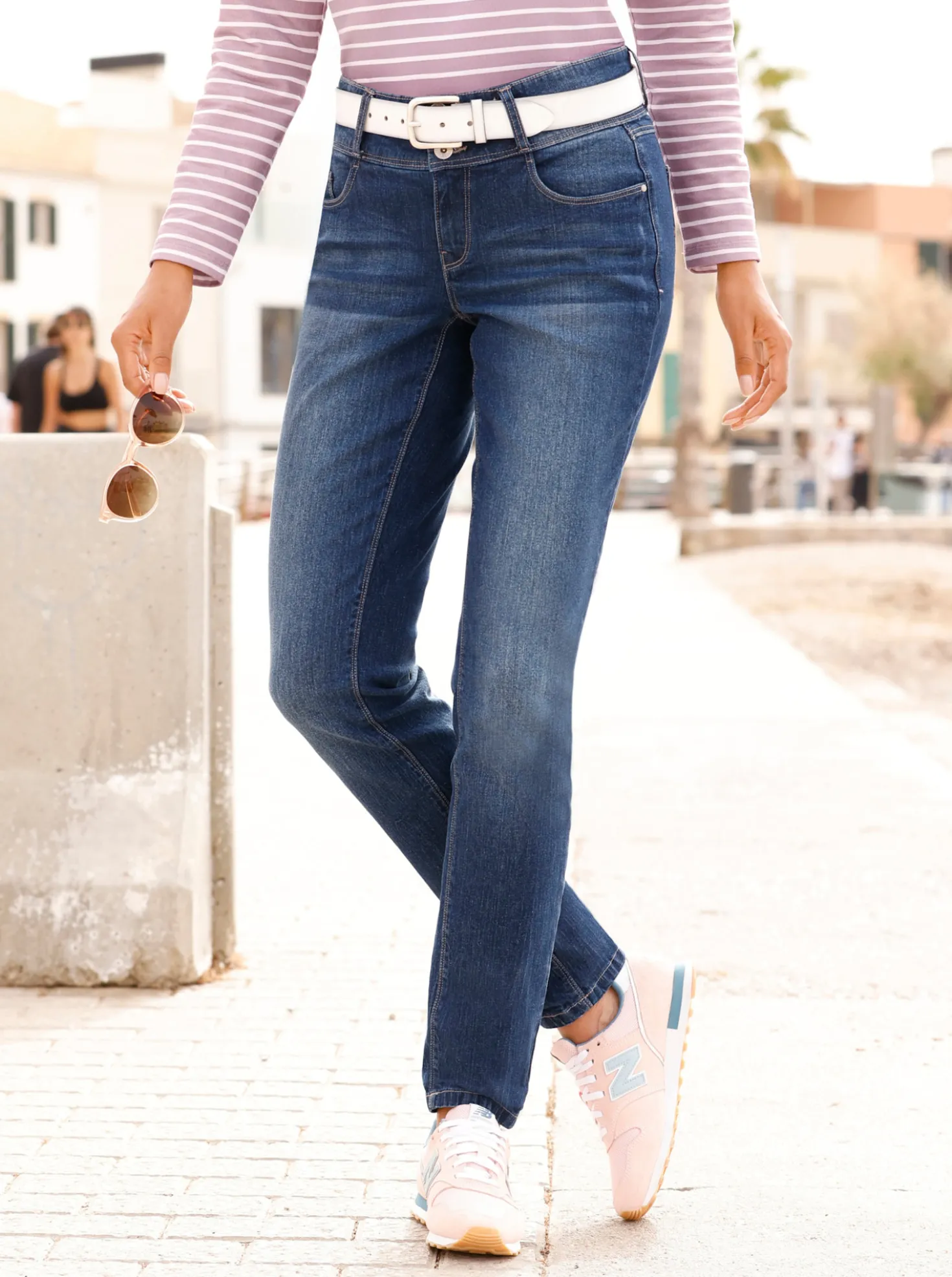 5-Pocket-Jeans mit hohem Bund