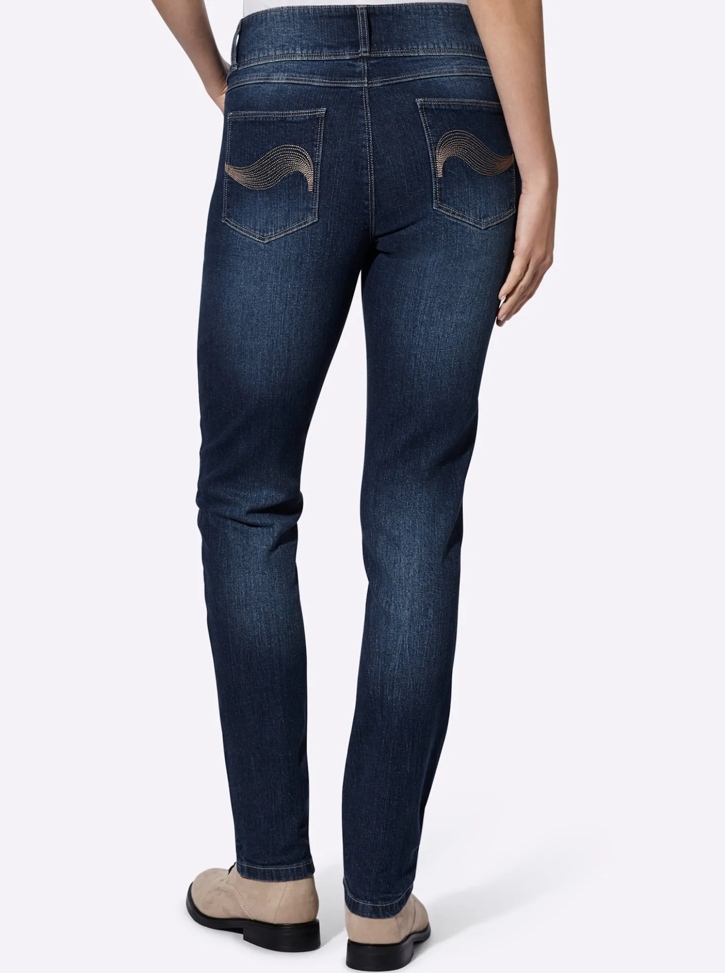 5-Pocket-Jeans mit hohem Bund