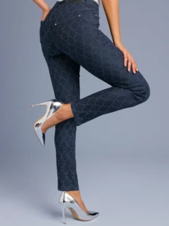 5-Pocket-Jeans mit Print-Dessin