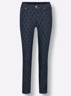 5-Pocket-Jeans mit Print-Dessin