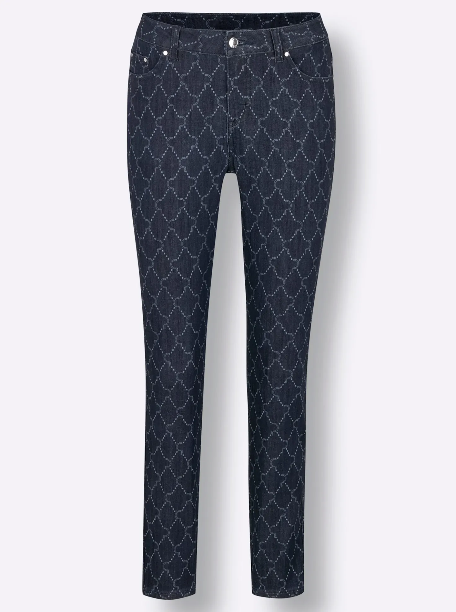 5-Pocket-Jeans mit Print-Dessin