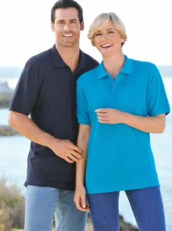 Poloshirt mit kurzer Knopfleiste