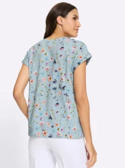 Print-Shirt mit Ärmel-Aufschlag